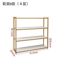 家柏饰(CORATED)鞋店鞋架服装店展示架包包架落地式金色鞋包架创意组合多层置物架 鞋架B款(4层)-100CM