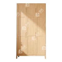 居将 JJ4031136 简约实木衣柜三门收纳柜加顶柜