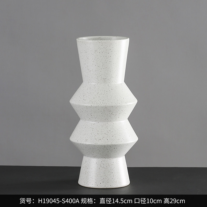 创意陶瓷花瓶摆件现代简约客厅酒柜干花插花瓶软装饰品 三维工匠 H19049-S400A