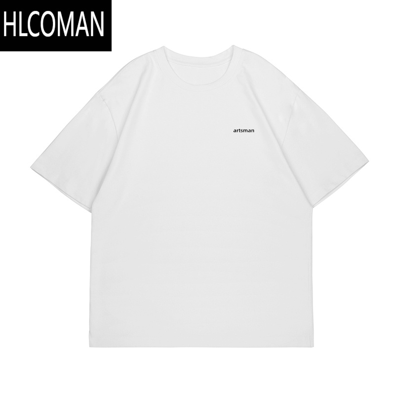 HLCOMAN@ 270g黑色宽松短袖T恤夏季2025新款半袖男款