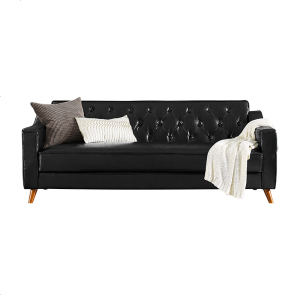 北欧轻奢ins风小户型现代简约皮艺沙发双人三人位日式客厅皮沙发