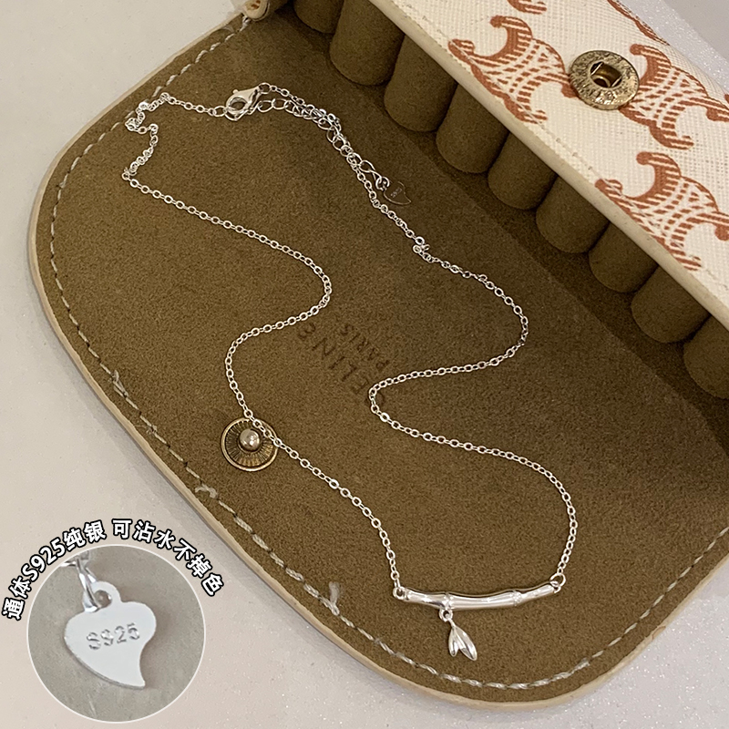 纯银竹节项链女款2025新款高级感轻奢小众颈链新中式颈链银饰送女朋友老婆情人节七夕生日礼物