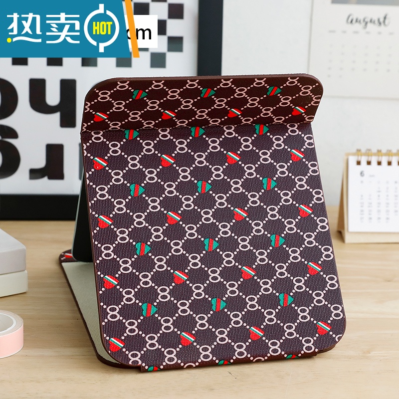 敬平折叠镜子化妆镜台式桌面可立家用小型便携办公室学生宿舍大号翻盖 爱心8字-大号便携式用镜