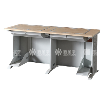 鑫星奈XXN4012420 隐藏式翻转电脑桌培训桌教室机房多媒体学习桌办公桌C款双人位