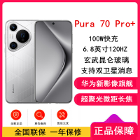 华为 Pura 70 Pro+ 乐臻版 银 16GB+512GB 含华为蓝牙耳机 新一代影像系统 100W超级快充 昆仑玻璃 120Hz刷新率 智能手机