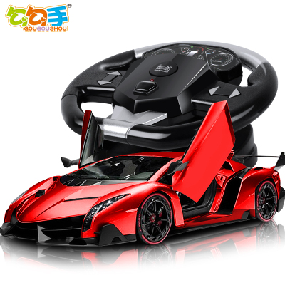 勾勾手（gougoushou）儿童遥控车重力感应玩具男孩7-8岁无线遥控车汽车模型赛车烈焰红毒药长37cm