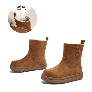 羊羔毛雪地靴女冬季新款加绒加厚百搭短靴保暖女靴复古靴子女