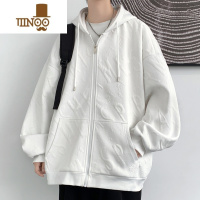 YANXU压花开衫卫衣男款美式潮牌连帽夹克男生情侣休闲秋装上衣外套