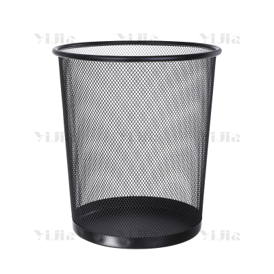 翌嘉YJ4022201网状圆形垃圾桶铁艺垃圾篓无盖纸篓 黑色小号