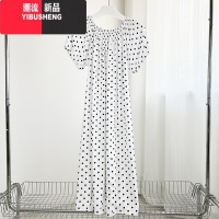 YIBUSHENG棉绸外穿连衣裙季宽松大码碎花长裙甜美遮肚人造棉胖mm连衣裙