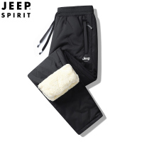 JEEP SPIRIT吉普休闲裤男士秋冬加厚加绒卫裤系带保暖直筒卫裤男装中腰长裤子