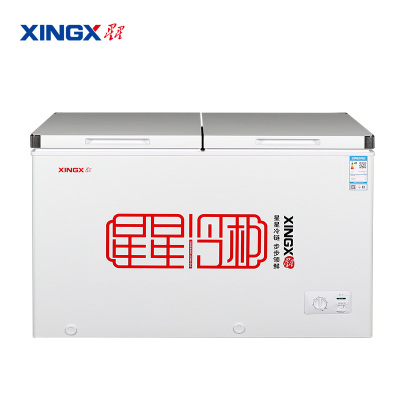 星星(XINGX) 365升 微霜商用卧式冰柜 左冷冻右冷藏卧式冰箱 顶开门双温双箱减霜80%冷柜BCD-365G-E