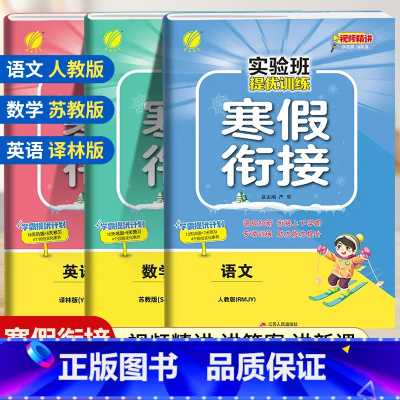 [四年级江苏版3本]语数英寒假衔接 小学通用 [正版]2024新实验班寒假衔接一年级二年级四五六三年级上册下册小学语文数