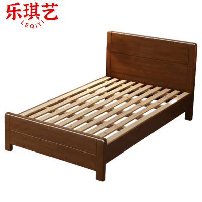 乐琪艺 实木单人床 胡桃色 2000*1500*950mm 张