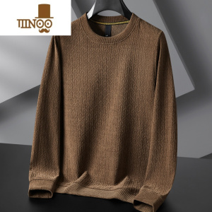 YANXU加肥加大男士卫衣秋季大码休闲圆领长袖t恤衫肥佬宽松特大号上衣