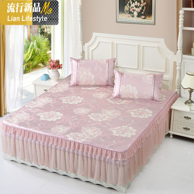 凉席1.8m床裙冰丝席三件套1.5米折叠可水洗机洗夏凉席空调软席子 三维工匠凉席/凉枕