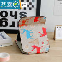 敬平折叠镜子化妆镜台式桌面可立家用小型便携办公室学生宿舍大号翻盖 雪花麋鹿-小号便携式用镜