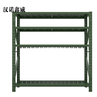 汉诺鑫威消防铁锹镐农具摆放架安保装备器材存放架军绿色拆装盾牌货架盾牌架2000*600*2000