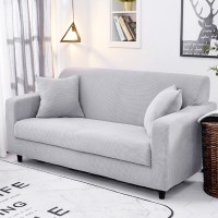 三人双人弹力全包萬能沙发套沙发套罩沙发垫通用全盖布 兰洛灰 XL码(测量长度235-300cm适用,一般用于四人位沙发)