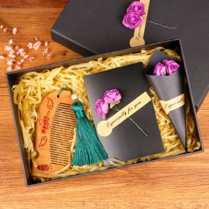 林檎路易礼屋 母亲节送妈妈创意惊喜实用女生闺蜜生日女朋友礼品diy定制牛角梳结婚纪念日送老婆惊喜送女朋友老婆生日礼物送女