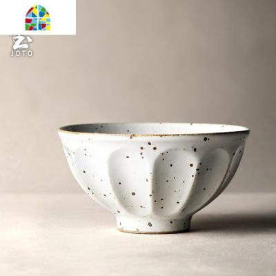 手工粗陶米饭碗景德镇碗加厚陶瓷日式餐具单个汤面碗大号家用 FENGHOU 曜石黑小号