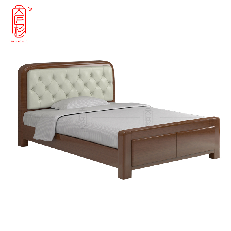 大匠杉 单人床实木床软包床 1350*2000mmDC313