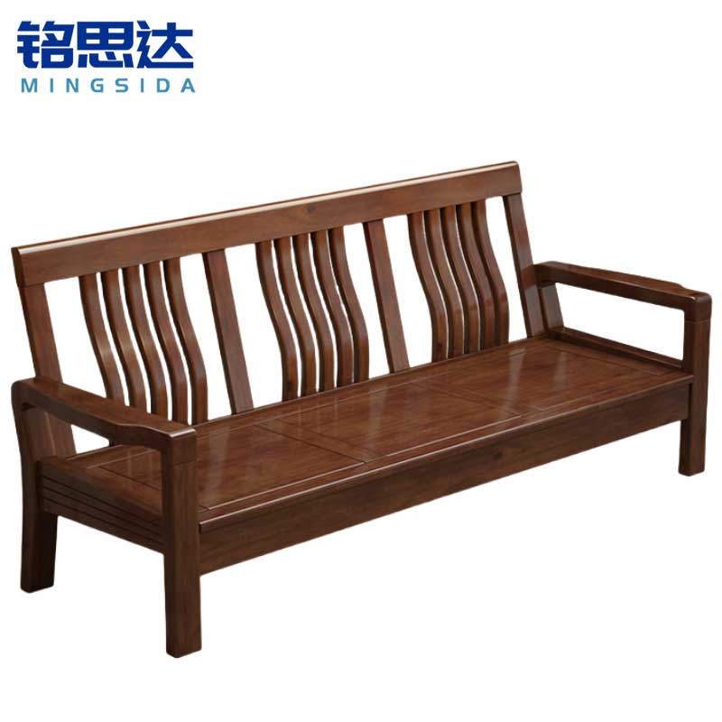 铭思达实木沙发三人位张