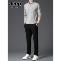 JEEP SPIRIT商务休闲套装男士秋季长袖polo衫长裤子运动两件套男