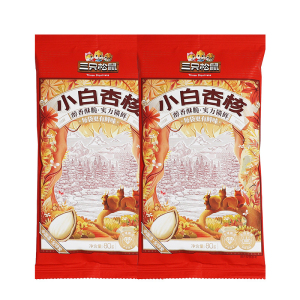 三只松鼠小白杏核休闲杏核仁休闲坚果零食香脆干果小吃80g*2袋