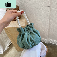 夏天网红流行小包包女2020新款潮女百搭链条斜挎包珍珠手提水桶包NEW LAKE女士单肩包