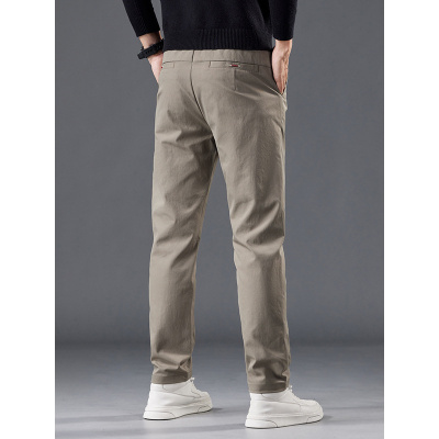 有加绒款男士休闲裤厚款冬季新款时尚轻商务中年直筒百搭长裤