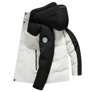 简欧冬季新款连帽羽绒服男加厚中长青年新国标羽绒服户外羽绒外套