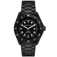 Michael Kors 男表 男士黑色不锈钢潜水三针腕表 防水时尚休闲手表 送男友