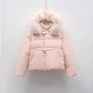 羽绒服连帽加厚狐狸毛羽绒服女大毛领冬季时尚防寒保暖