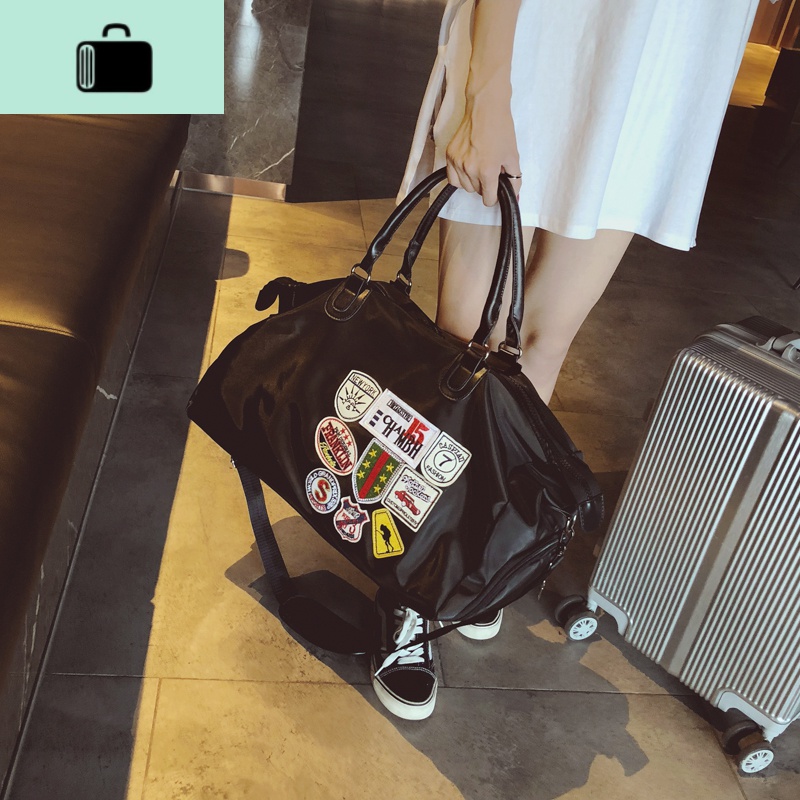 防水牛津纺手提旅行袋登机包出差包徽章男士健身包女士瑜伽包大包NEW LAKE女士手提包