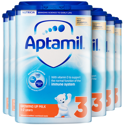 6罐装|Aptamil英国爱他美海外幼儿配方奶粉易乐罐3段（1-2岁）800g/罐