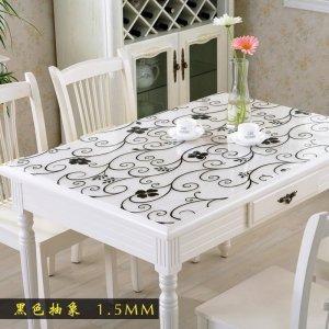 权夫人加厚pvc餐桌布防水防油高温免洗茶几垫塑料桌布透明磨砂水晶板