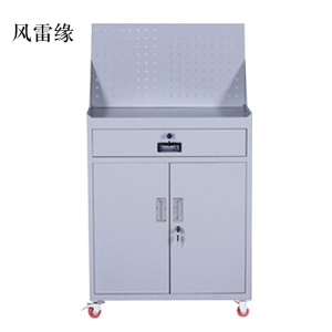 风雷缘工具柜加厚铁皮储物柜工厂车间用带抽屉汽修多功能收纳柜灰白色一斗小柜含轮子
