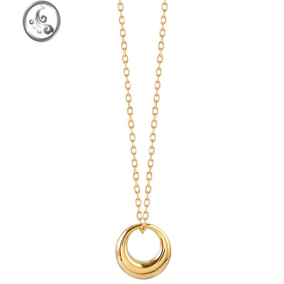 JiMi925银银2021新款几何圆圈项链女ins简约锁骨链气质小众设计冷淡风