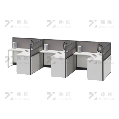 臻远 ZYGW-118屏风工作卡位职员桌办公桌 F型三人位