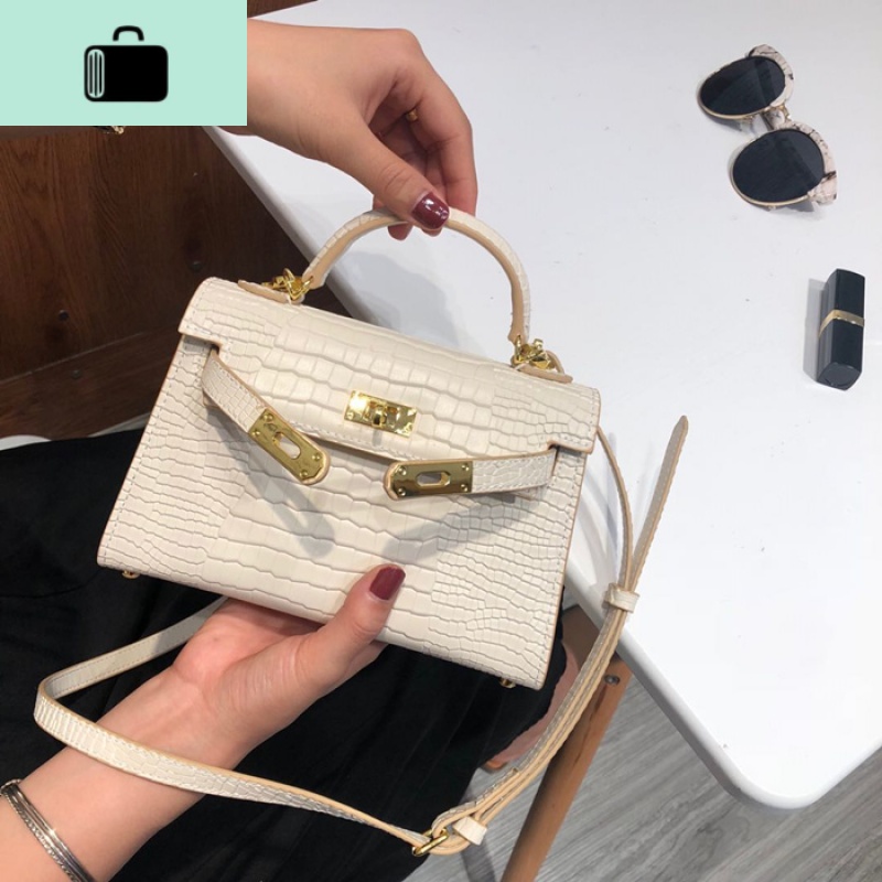 白色凯莉包女mini 二代手提包斜挎包小包包2020新款女包迷你复古NEW LAKE女斜挎包