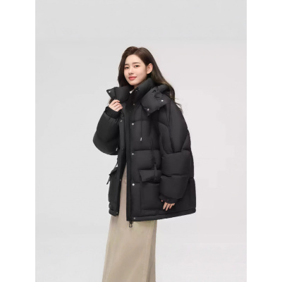 新款羽绒棉服短款时尚韩版加厚小众拼色小个子连帽外套棉衣潮