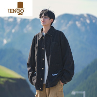 YANXU美式复古牛仔外套男新款潮牌水洗做旧夹克港风宽松情侣上衣服