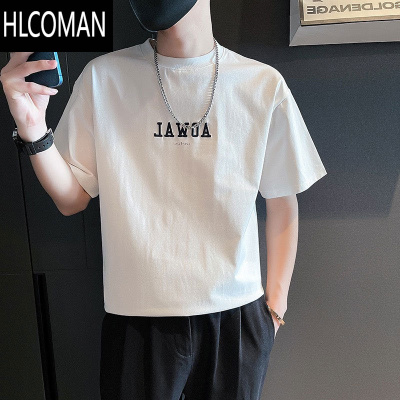 HLCOMAN短袖T恤男士ins潮流男装网红体恤夏季百搭潮牌痞帅半袖上衣服
