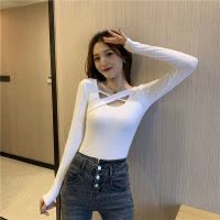 衣服女新款秋季上衣设计感内搭打底衫黑色修身显瘦长袖T恤女
