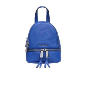 Michael Kors徽标双肩包顶部提手拉链开合女式休闲通勤包 蓝色