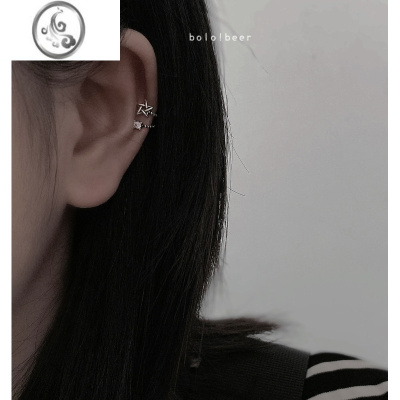 JiMibolo港风气质麻花做旧星星chic暗黑男女耳饰无无耳洞耳骨夹耳夹潮