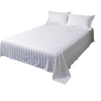 柔美床单250*160cm全棉斜纹贡缎(白色)条