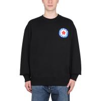 高田贤三(Kenzo)男款黑色徽标圆领棉质卫衣落肩设计舒适百搭运动