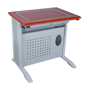 常喜悦翻转电脑桌多媒体机构电教室机房桌隐藏式钢制翻转桌